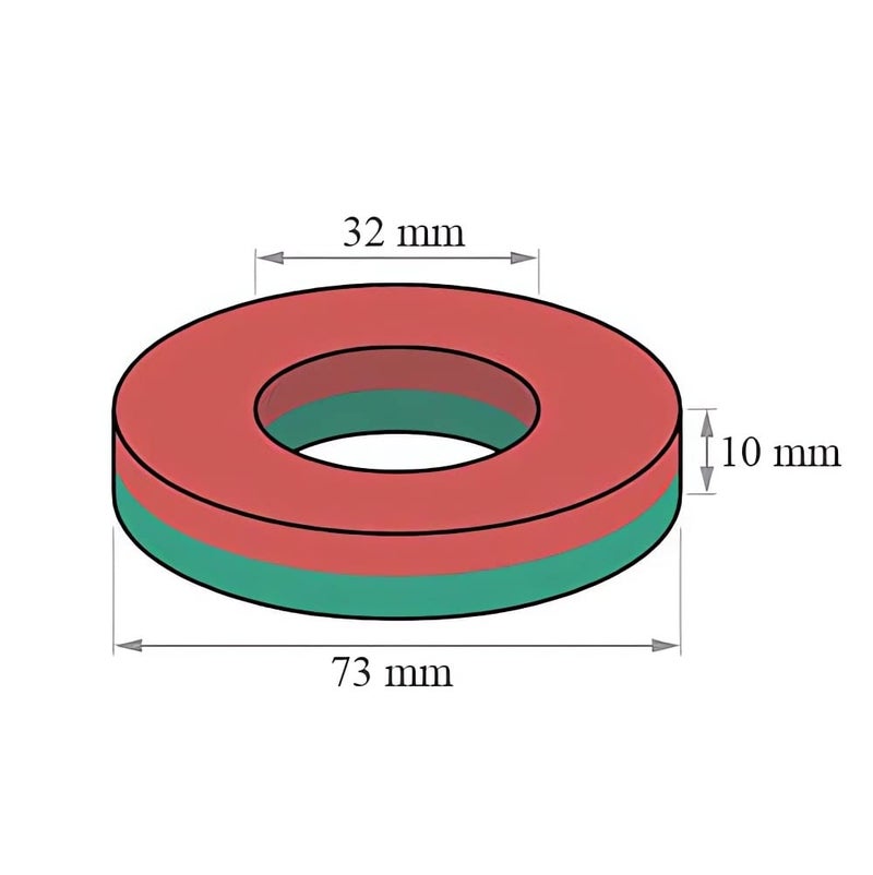 Burnur Large Ceramic Donut Magnets - 2.87" OD, 1.26" ID x 0.4" Thick - Ferrite Ring Magnets for Industrial & DIY Projects (Pack of 2) - Image 3